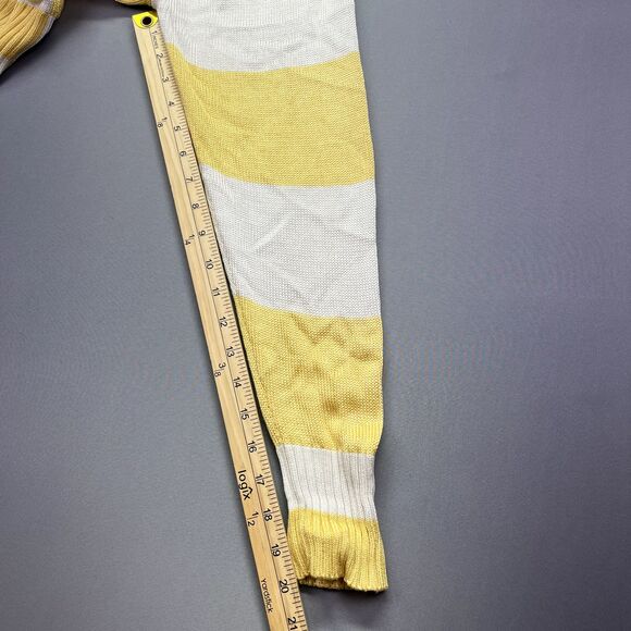 FIA Italia Sweater Women's L Handloomed White & Yellow Striped Full Zip Collared - Picture 8 of 15